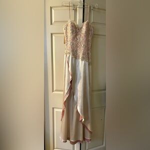 Elegant Pink and Cream Dress size 6 (Fulton Theatre Costume)